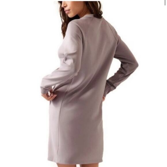 Athleta Seasoft Long Sleeve Dress Tinsel Purple Soft Cozy Loungewear Lavender M - Picture 2 of 10